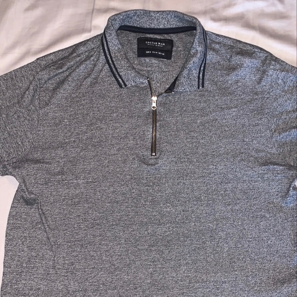 Grey Zip Up Shirt